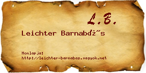 Leichter Barnabás névjegykártya