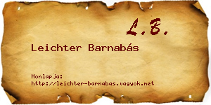 Leichter Barnabás névjegykártya